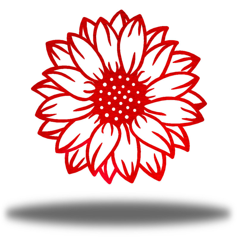 Décoration murale tournesol Nanke, H 18 po x l 18 po x P 0,0125 po, Rouge