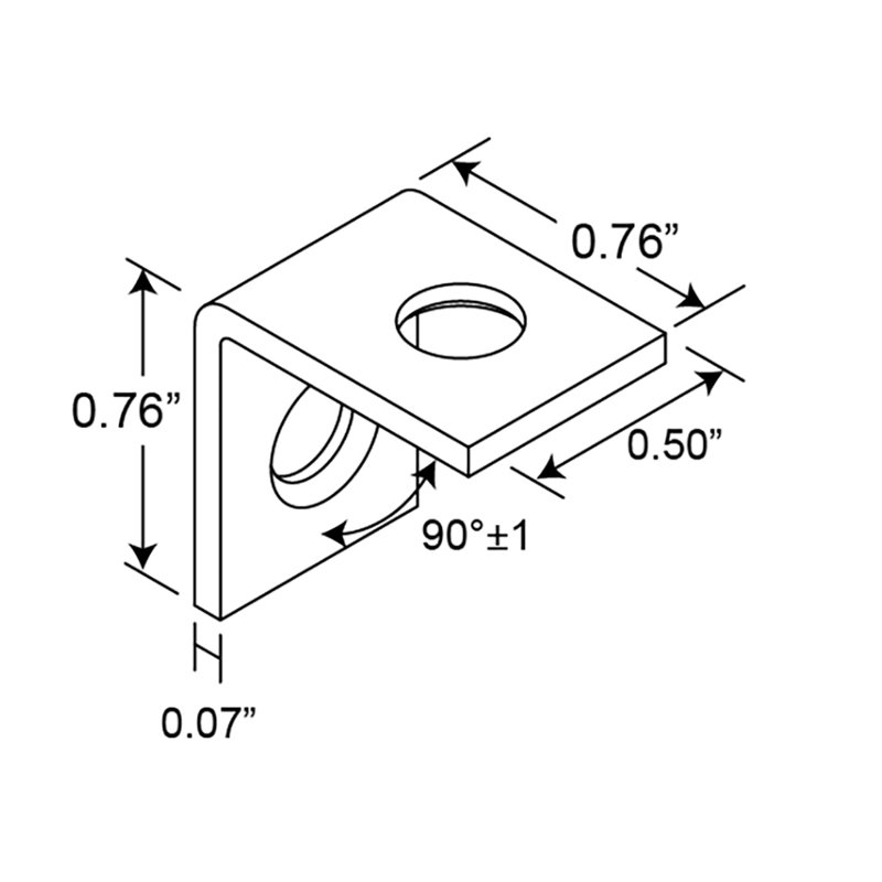 Support de coin Prime-Line, fabrication en acier, angle en L, Laiton, H 3,75 po x l 3,3 po x P 0,65 po