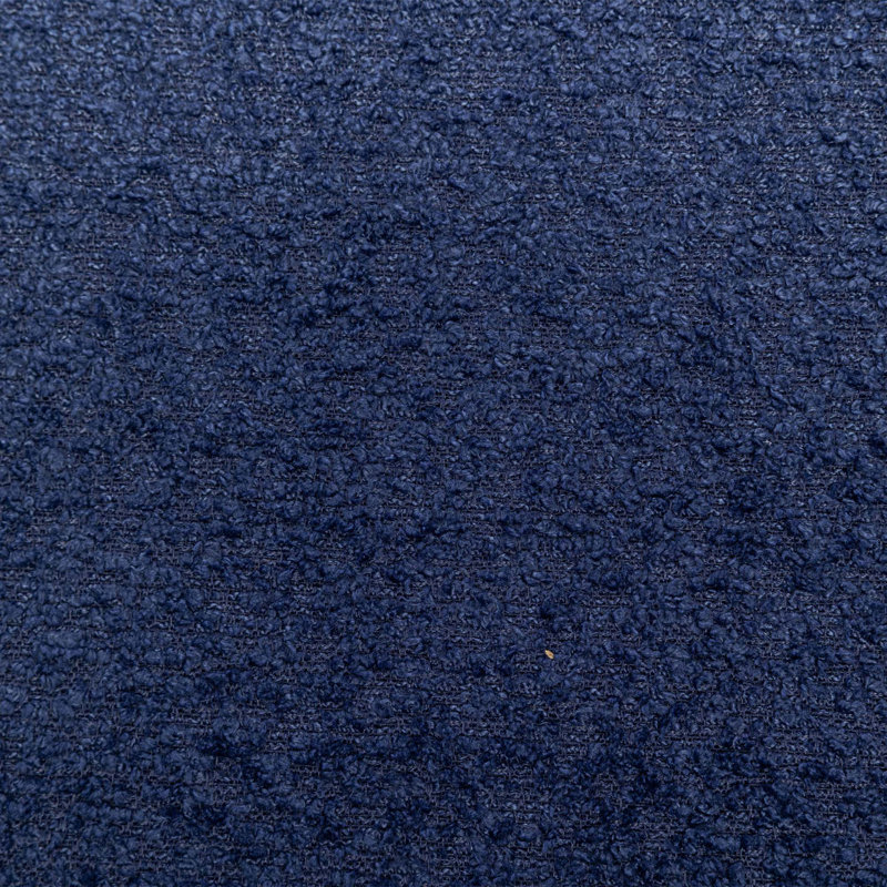 Fauteuil demi-tonneau pivotant l 32,48 po Willenzard, Bouclé bleu marine