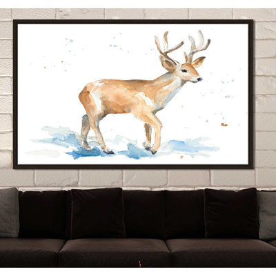 «Watercolor Deer», reproduction de peinture à l'aquarelle