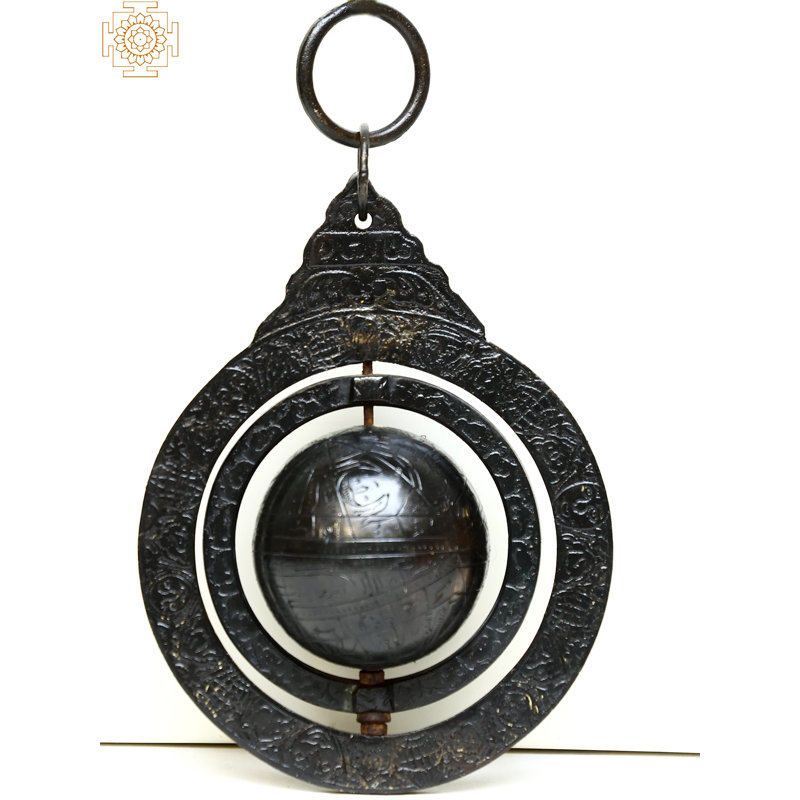 Globe astrologique suspendu en laiton fait à la main de 8 pouces - sphère symbolique céleste, eau-forte du zodiaque détaillée, décor cosmique de luxe pour bureau, bureau ou salon