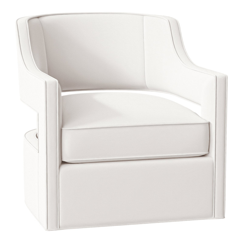 Phoebe Upholstered Swivel Armchair, Perigold On The Lamb White Sands