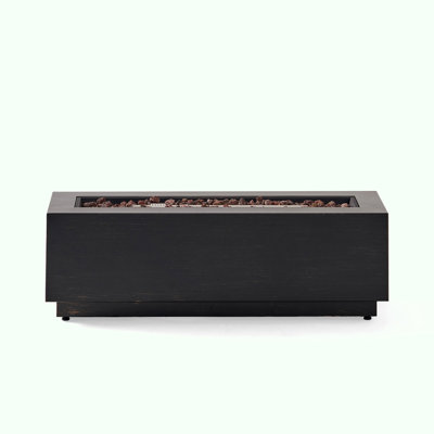 Outdoor Rectangular Iron Propane Fire Pit