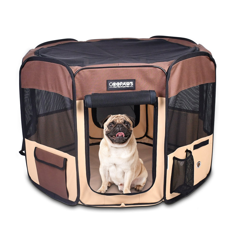 Enclos pour animaux doux, H 24 po x l 45 po x P 45 po, Brun