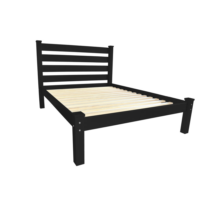 Black Solid Wood Twin Bed Frame