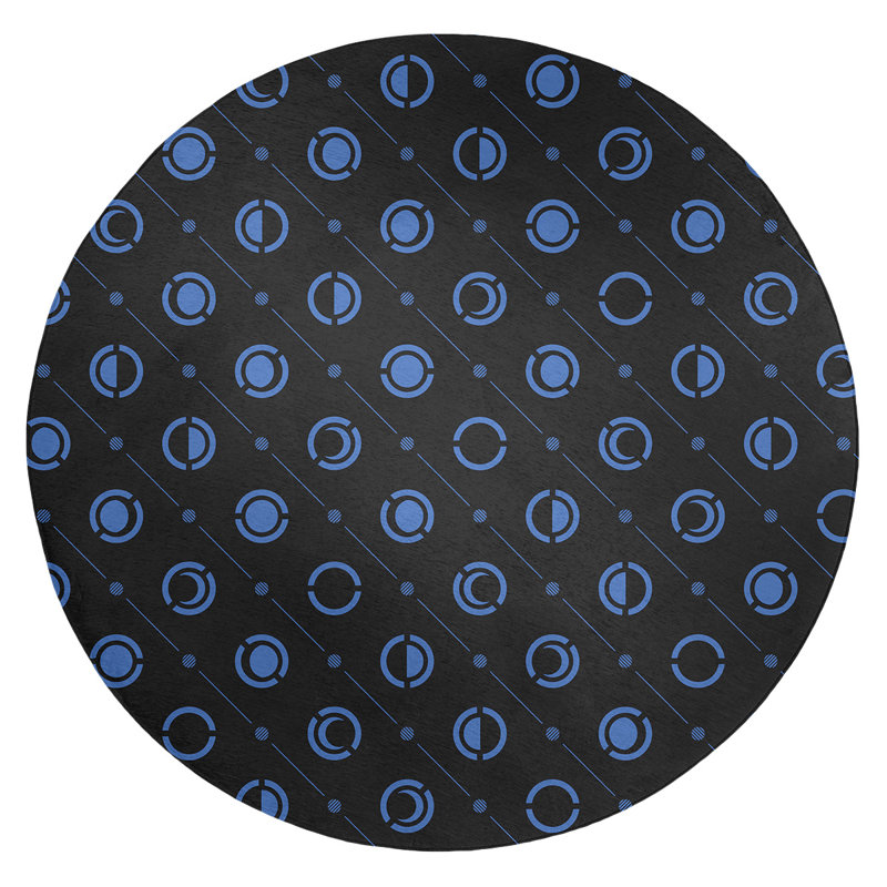 Chenille Geometric Indoor Rug, Round 5'