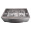 DuraSnow® ZLINE 36" Niseko Farmhouse Apron Mount Double Bowl Fingerprint Resistant Stainless Steel Kitchen Sink with Bottom Grid