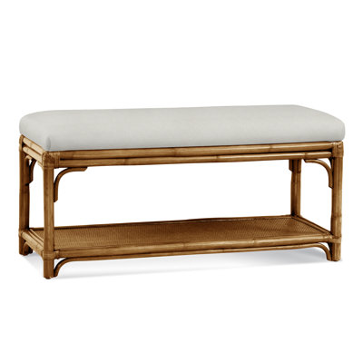 Summer Retreat Wicker Shelf Storage Bench