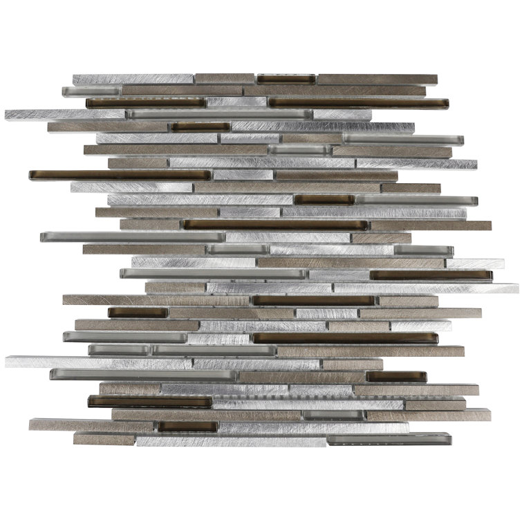 Random Sized Glass Linear Mosaic Wall Tile