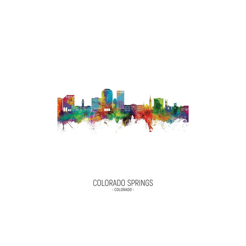 Colorado Springs Skyline Portrait by Michael Tompsett - Wrapped Canvas Gallery-Wrapped Canvas Giclée