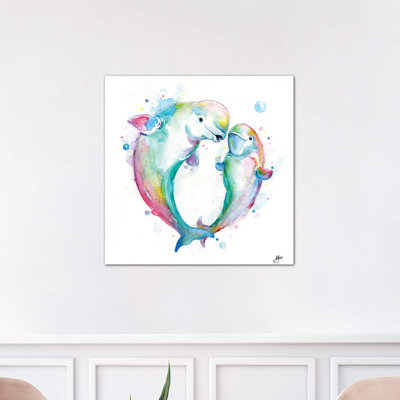 Bubbly Belugas by Marc Allante - Wrapped Canvas Painting
