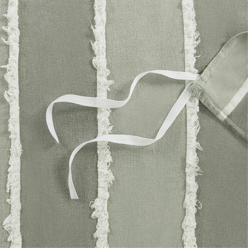 Ensemble de housse de couette en coton 3 pièces, Vert, Housse de couette double et 2 taies décoratives