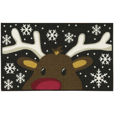 Tapis noir/blanc de renne