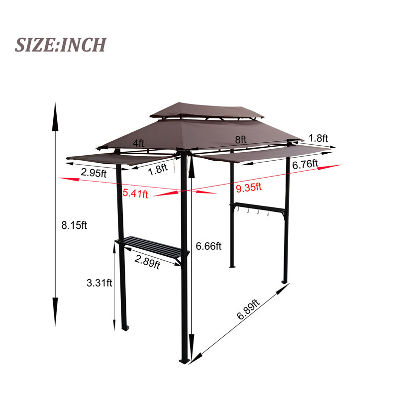 9,5 pi L 5,5 pi. D Pavillon de jardin en acier