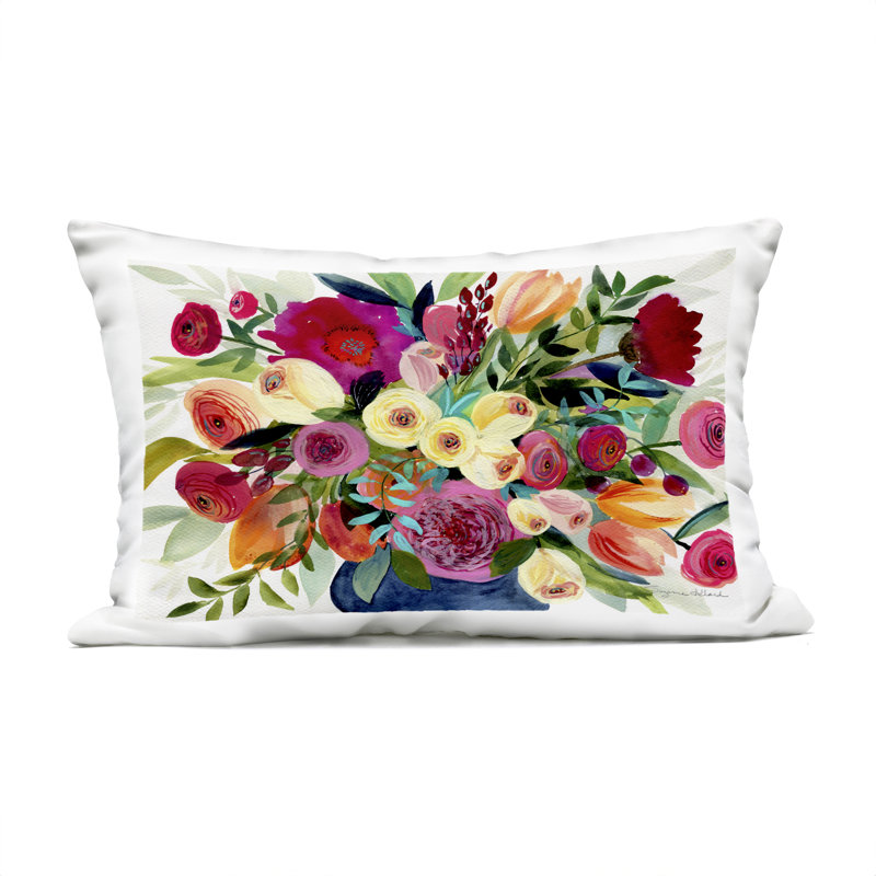 Coussin décoratif Morning Joy Bouquet, par Suzanne Allard, 14 x 7 x 20