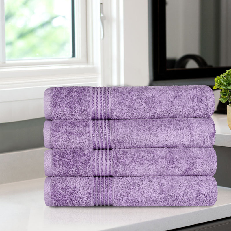 Serviette de bain 100% coton Blue Nile Mills (ensemble de 4), Mauve