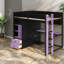 Lit mezzanine avec rangement, lit de bureau moderne en MDF entièrement en bois, idéal pour les jeux et la maison-1332437841