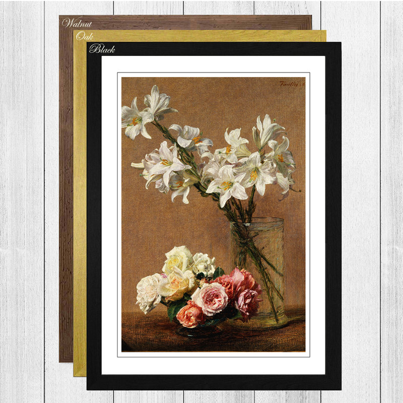 Flowers by Henri Fantin-Latour - Framed Print, Walnut