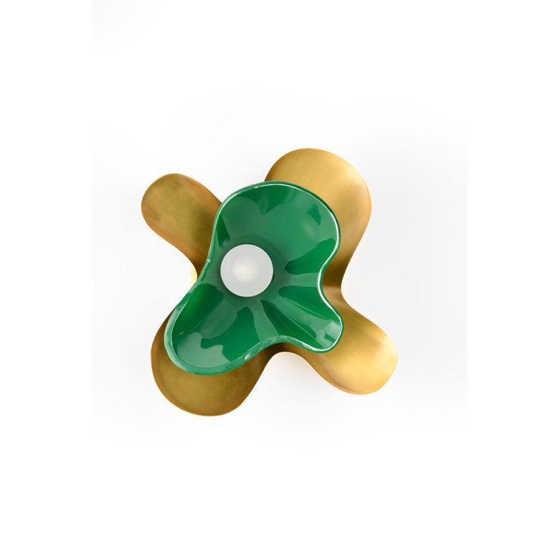 Butterfly Wall Sconce – Elegant Brass – Glass Lighting Design & Color Options, Green
