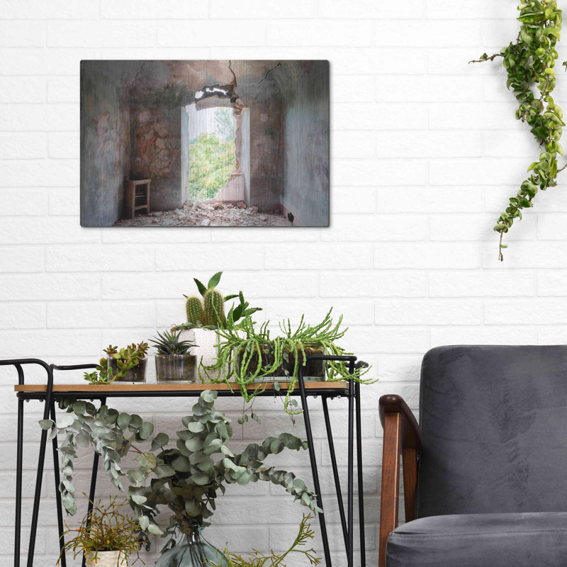 Art mural en métal Latitude Run® «Crack In The Wall» par Roman Robroek, H 12 po x l 16 po