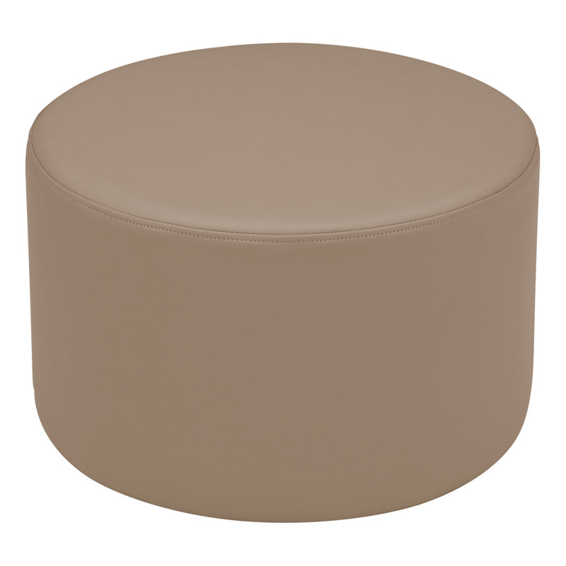 Tabouret cylindrique structuré en savoir plus, Taupe hachuré, H 18 po x l 18 po x P 18 po