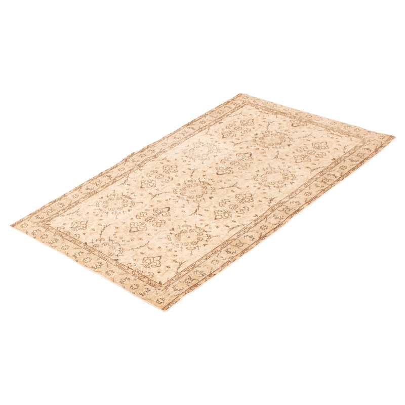 Tapis kaki clair rétro Vincente 3 pi 11 po x 6 pi 8 po
