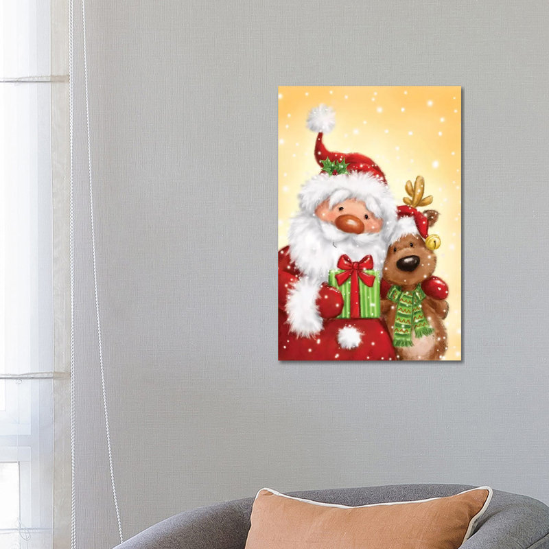 Santa And Reindeer II by MAKIKO - Wrapped Canvas Print, 66.04 cm H x 45.72 cm W x 1.91 cm D