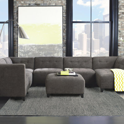 Tapis décoratif gris en laine Touffeté à la main