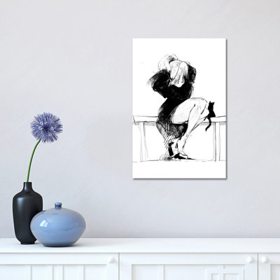 Female Sketch by Anikó Salamon - Wrapped Canvas Print