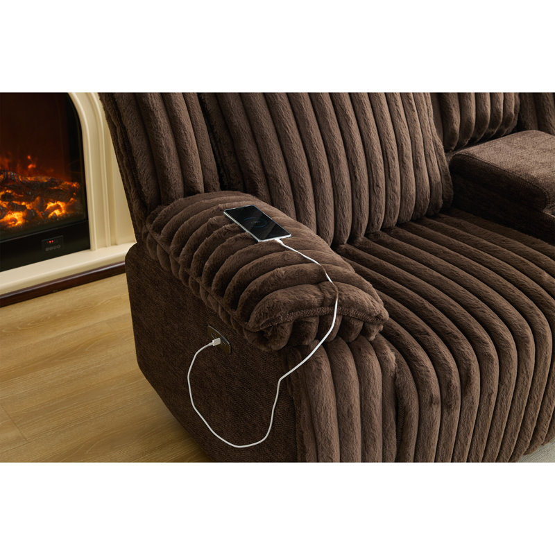 Canapé modulaire inclinable électrique Brown