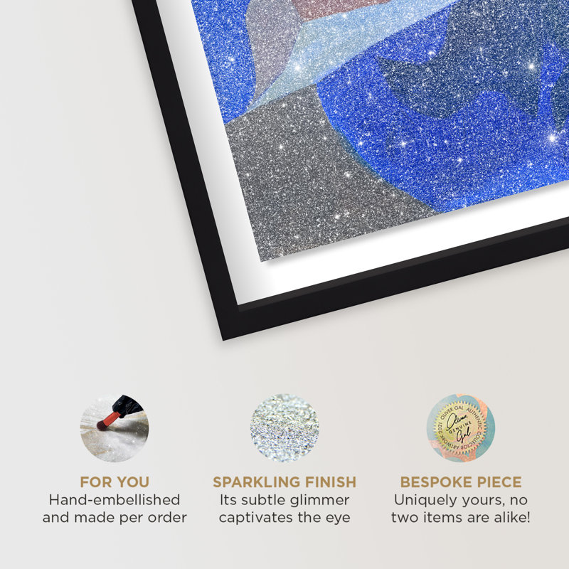 Patchwork Dream III Shadowbox Abstract Print by Oliver Gal, Black Frame, 15 x 10, 21.5"H x 31.5"W, Black Frame