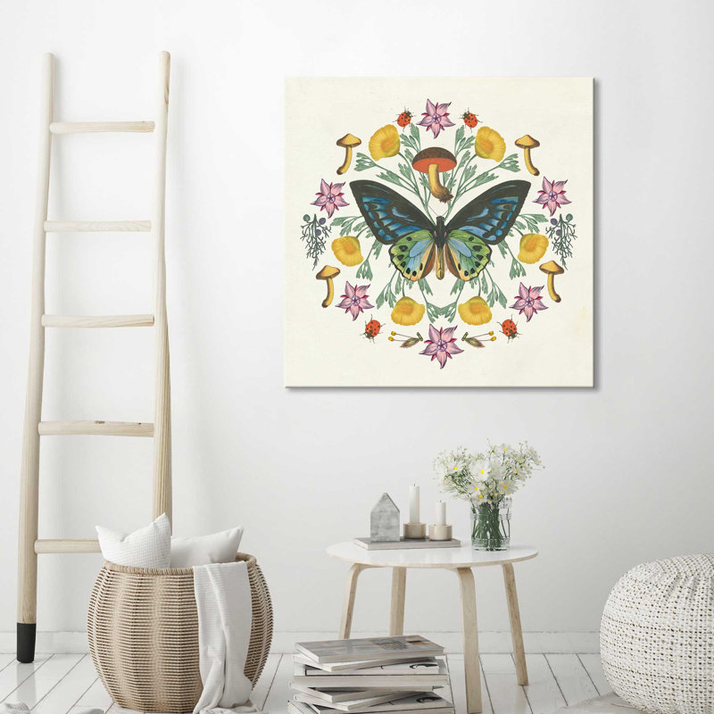 « papillon mandala iv », impression, H 24 po x l 24 po x P 1,5 po, Toile tendue