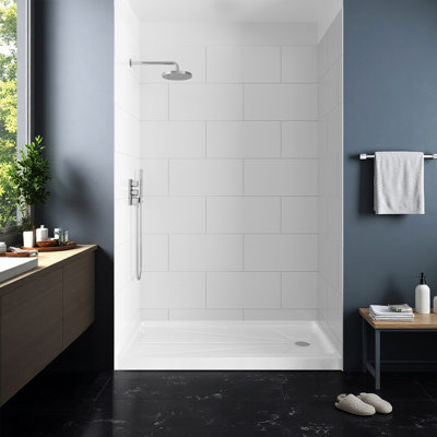 36" D x 60" W x 80" H 3-Piece Shower Wall Panels Arcylic Shower Surround Kit
