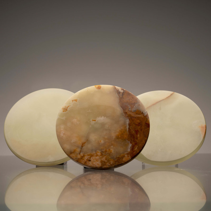Ensemble de sous-verres ronds en onyx naturel