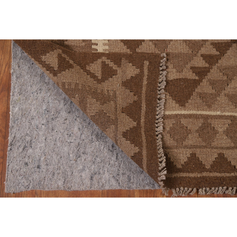 Brown Kilim Reversible Wool Area Rug 5x8