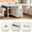Table de salle à manger extensible pour 2 à 6 personnes avec rangement, table de cuisine pliante en bois peu encombrante de 12 po à 59 po de largeur, îlot de cuisine en bois mobile moderne avec roulettes et abattants pour la cuisine et la salle à manger, blanc-2008860377
