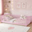 Lit plateforme simple en bois massif pour enfants avec transition pour lit de tout-petit et clôture-131640546