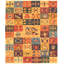 Tapis à main one-of-kind-noué la new age anatolian orange/rouge/bleu 8 pi 3 po x 10 pi zone de laine 2 po