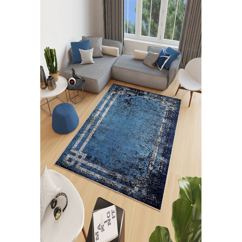 Eco-Friendly Non-Slip Area Rug, 4.6 x 7.2 Feet | 100% Polyester, Antibacterial, Machine Washable | 650 g/m², 0.16 in Pile Height, Digital Print | Perfect for Living Room, Bedroom, and High-Traffic Areas