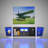 TV Console With Large Storage Cabinets, Biplane Shape Design LED TV Stand With Remote Control, Multiple Modes Changing Lights Modern Entertainment Centre With Power Cord