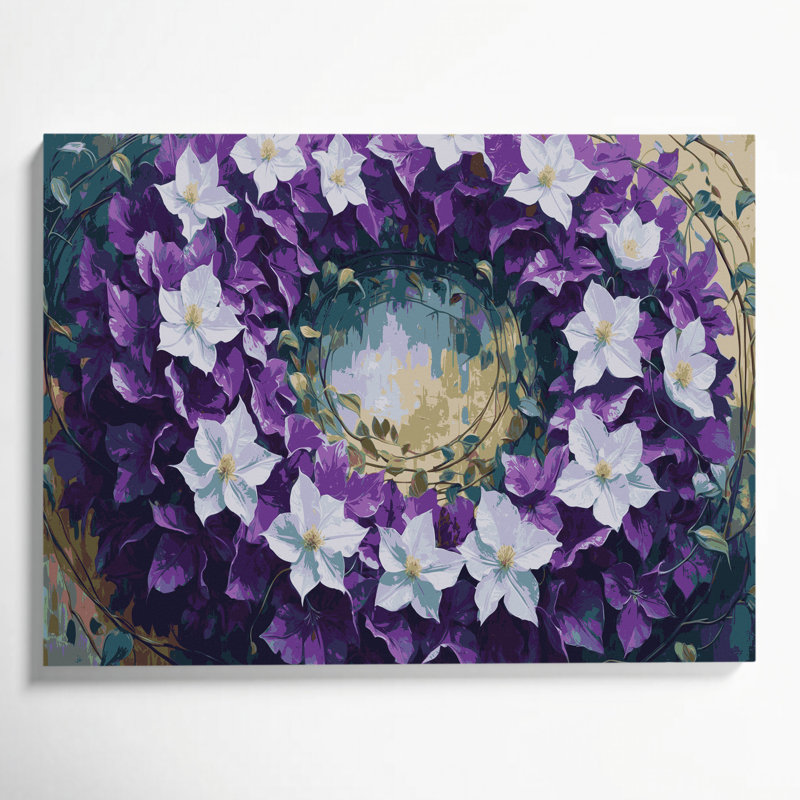 Art mural sur toile Botanical Clematis, H 11 po x l 14 po