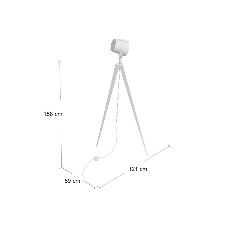 Carr 158cm Black Tripod Floor Lamp, Black/Rose Gold