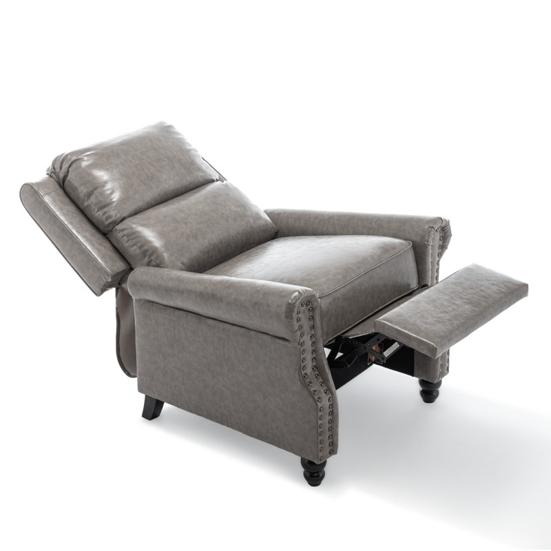Ameiah Faux Leather Recliner, Grey
