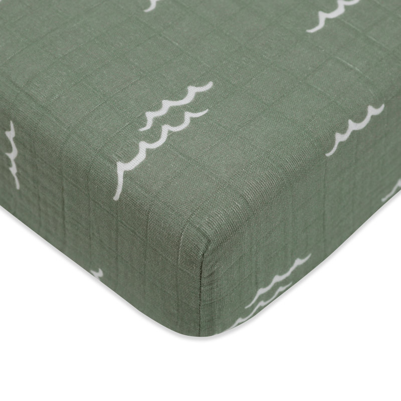 Ocean Waves Muslin Crib Sheet