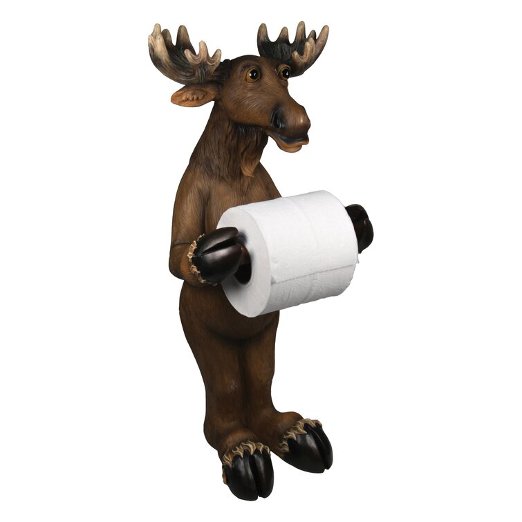Standing Moose Freestanding Toilet Paper Holder