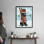Labrador noir, ski - reproduction d'art sur toile-1811830725-1811830722