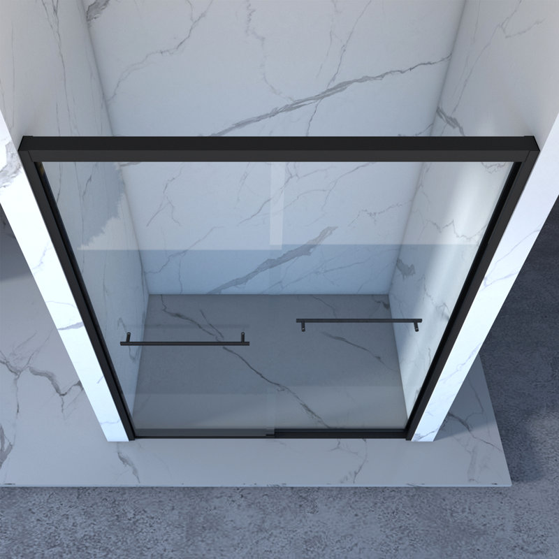 56-60"X70" Aluminum Frame Double Sliding Shower Door,Bypass Bathroom Sliding Door With Premium 5/16" (8Mm) Clear Tempered Glass