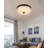 11.8" Glass Petal-pattern Dimmable Led Ceiling Light With Remote Control Artistic Flush Mount Lighting For Living Room Bedroom