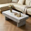 Table basse avec plateau en bois gris, table basse moderne Mid-Century avec tiroir cannelé, table basse de salon, bureau