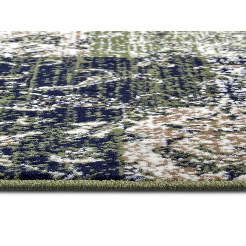 Flatweave Green Rug, Runner 80 x 250cm
